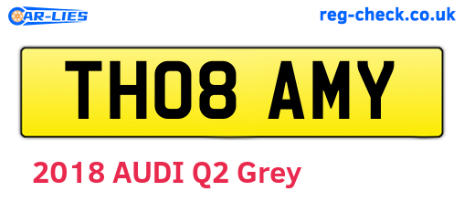 TH08AMY are the vehicle registration plates.