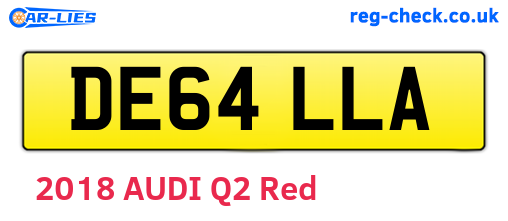 DE64LLA are the vehicle registration plates.