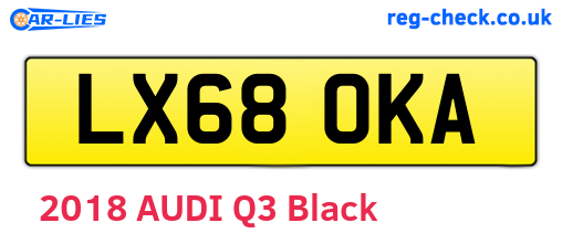LX68OKA are the vehicle registration plates.