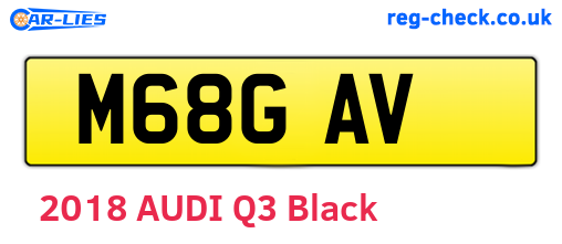 M68GAV are the vehicle registration plates.