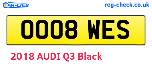 OO08WES are the vehicle registration plates.