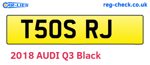 T50SRJ are the vehicle registration plates.