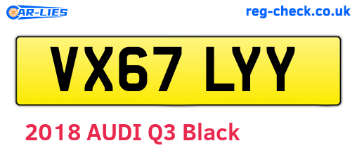 VX67LYY are the vehicle registration plates.