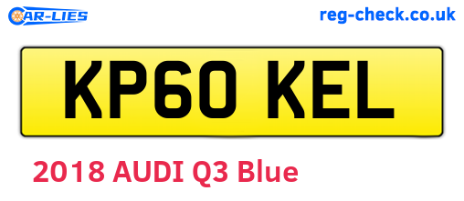 KP60KEL are the vehicle registration plates.
