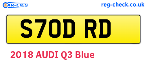 S70DRD are the vehicle registration plates.