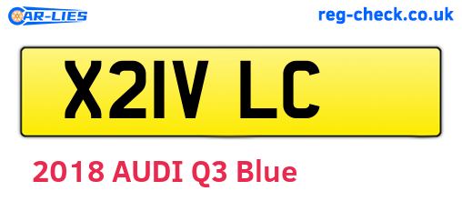 X21VLC are the vehicle registration plates.