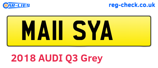 MA11SYA are the vehicle registration plates.