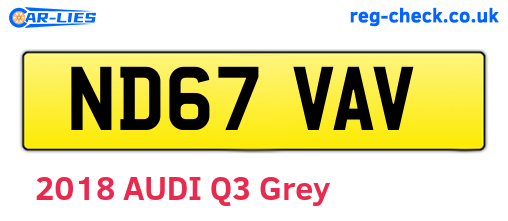ND67VAV are the vehicle registration plates.
