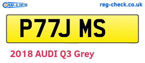 P77JMS are the vehicle registration plates.