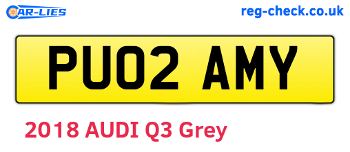 PU02AMY are the vehicle registration plates.