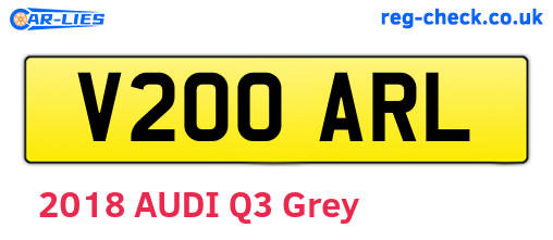 V200ARL are the vehicle registration plates.