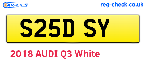 S25DSY are the vehicle registration plates.