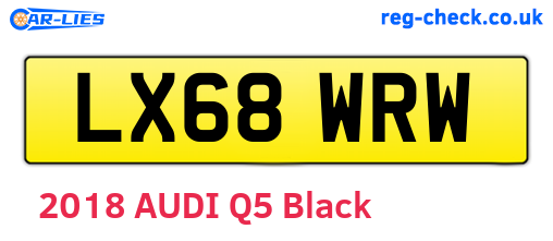 LX68WRW are the vehicle registration plates.
