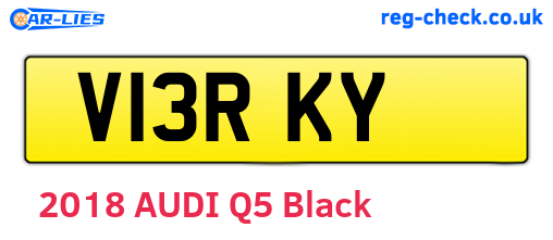 V13RKY are the vehicle registration plates.