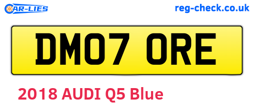 DM07ORE are the vehicle registration plates.