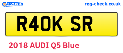 R40KSR are the vehicle registration plates.