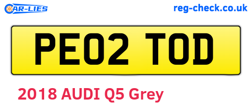 PE02TOD are the vehicle registration plates.