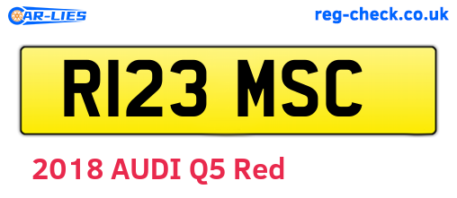 R123MSC are the vehicle registration plates.