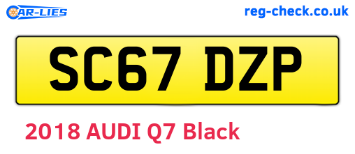 SC67DZP are the vehicle registration plates.