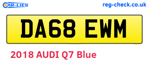 DA68EWM are the vehicle registration plates.