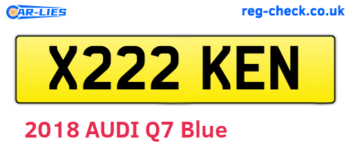 X222KEN are the vehicle registration plates.