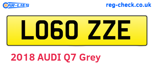 LO60ZZE are the vehicle registration plates.