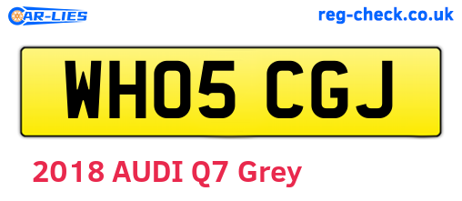 WH05CGJ are the vehicle registration plates.