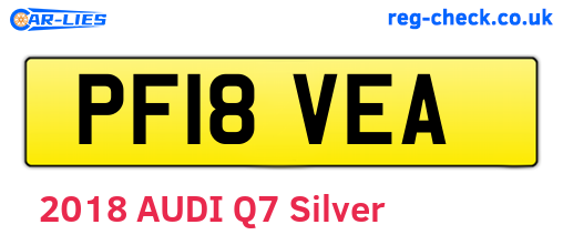 PF18VEA are the vehicle registration plates.