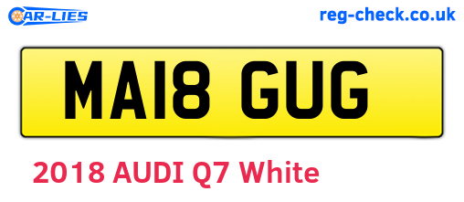 MA18GUG are the vehicle registration plates.