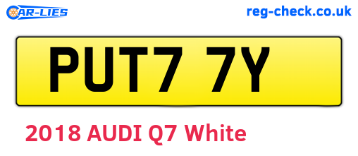 PUT77Y are the vehicle registration plates.