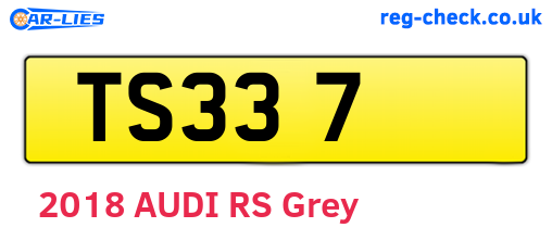 TS337 are the vehicle registration plates.