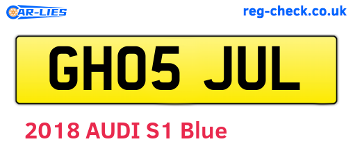 GH05JUL are the vehicle registration plates.