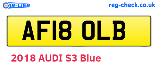 AF18OLB are the vehicle registration plates.