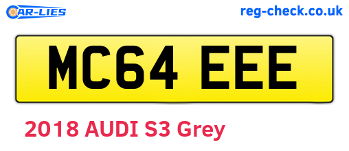 MC64EEE are the vehicle registration plates.