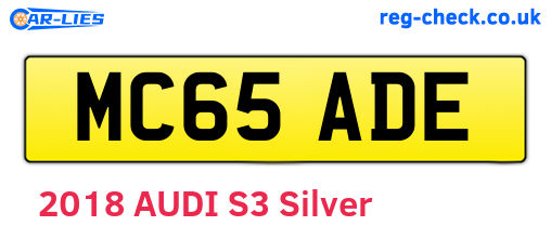 MC65ADE are the vehicle registration plates.
