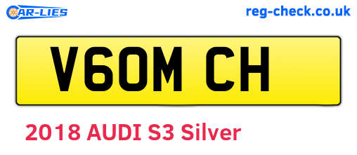 V60MCH are the vehicle registration plates.