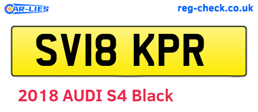 SV18KPR are the vehicle registration plates.