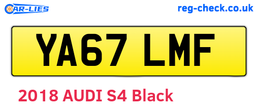 YA67LMF are the vehicle registration plates.