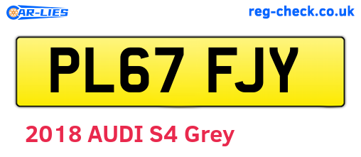 PL67FJY are the vehicle registration plates.