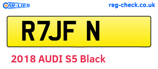 R7JFN are the vehicle registration plates.