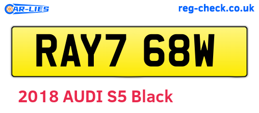 RAY768W are the vehicle registration plates.