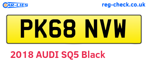 PK68NVW are the vehicle registration plates.