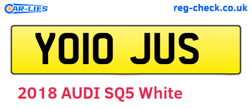 YO10JUS are the vehicle registration plates.