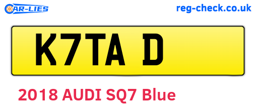 K7TAD are the vehicle registration plates.