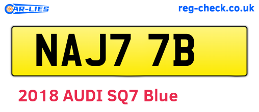 NAJ77B are the vehicle registration plates.