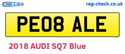 PE08ALE are the vehicle registration plates.