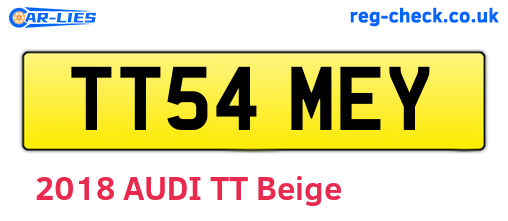 TT54MEY are the vehicle registration plates.