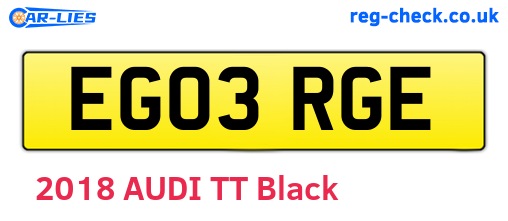 EG03RGE are the vehicle registration plates.