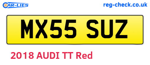 MX55SUZ are the vehicle registration plates.