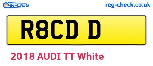 R8CDD are the vehicle registration plates.